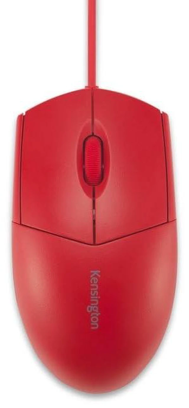 Alt view image 2 of 6 - Pro Fit Wired Washable USB Computer Mouse K75239US, Red | Rinses clean under running water, withstands alcohol and bleach wipes, 1600 dpi sensor, 3 buttons, ambidextrous shape