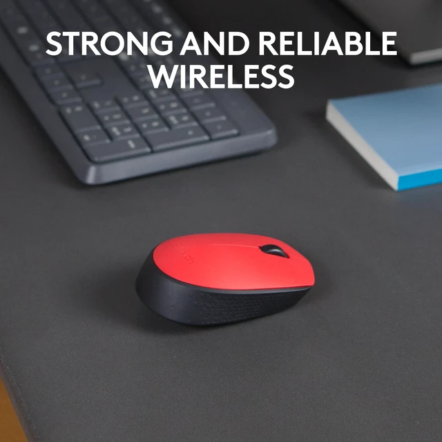 Alt view image 2 of 7 - M170 Compact Ambidextrous 2.4 GHz Wireless Mouse - Red | Ambidextrous mouse with 2.4 GHz USB-A Nano Receiver, Optical Tracking, 12-Months Battery Life, PC, Mac, Laptop compatible