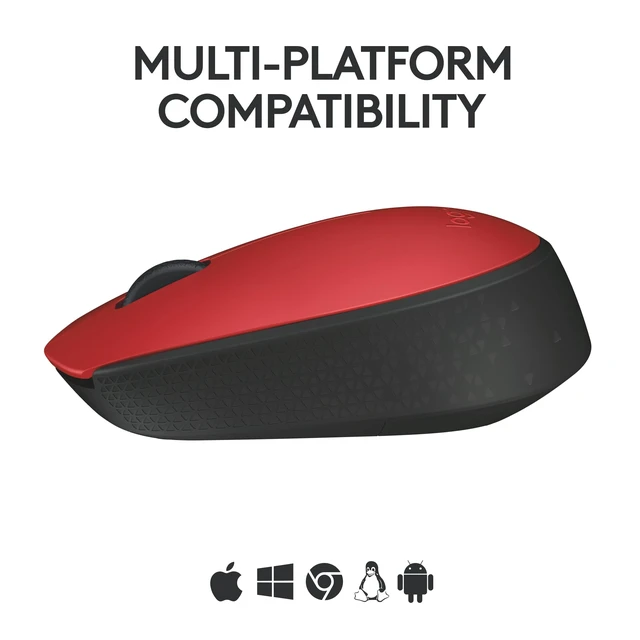 Alt view image 4 of 7 - M170 Compact Ambidextrous 2.4 GHz Wireless Mouse - Red | Ambidextrous mouse with 2.4 GHz USB-A Nano Receiver, Optical Tracking, 12-Months Battery Life, PC, Mac, Laptop compatible