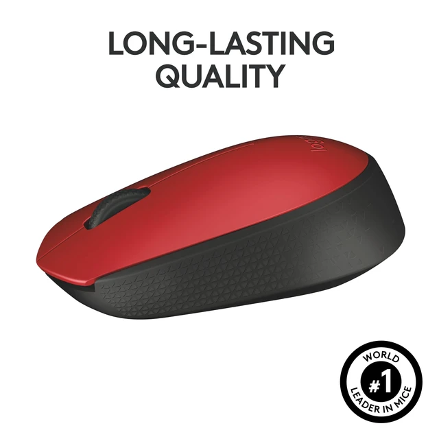 Alt view image 5 of 7 - M170 Compact Ambidextrous 2.4 GHz Wireless Mouse - Red | Ambidextrous mouse with 2.4 GHz USB-A Nano Receiver, Optical Tracking, 12-Months Battery Life, PC, Mac, Laptop compatible