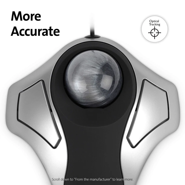 Alt view image 3 of 6 - Orbit Trackball Mouse (K64327F), Silver/Black