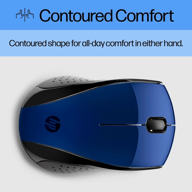 Alt view image 4 of 7 - X3000 G3 Wireless Mouse - Blue, 15-Month Battery, Side Grips for Control, Travel-Friendly, Blue LED, Powerful 1600 DPI Optical Sensor, Compatible with Wins PC/Laptop, Mac, Chromebook (683N8AA#ABL)