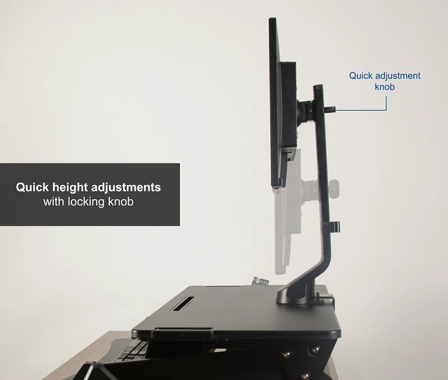 Alt view image 6 of 7 - Adjustable Single Monitor Mount for Sit-Stand Workstation, Desk Converter, Monitor Arm Fits 1 Screen up to 32 inches, STAND-V001U