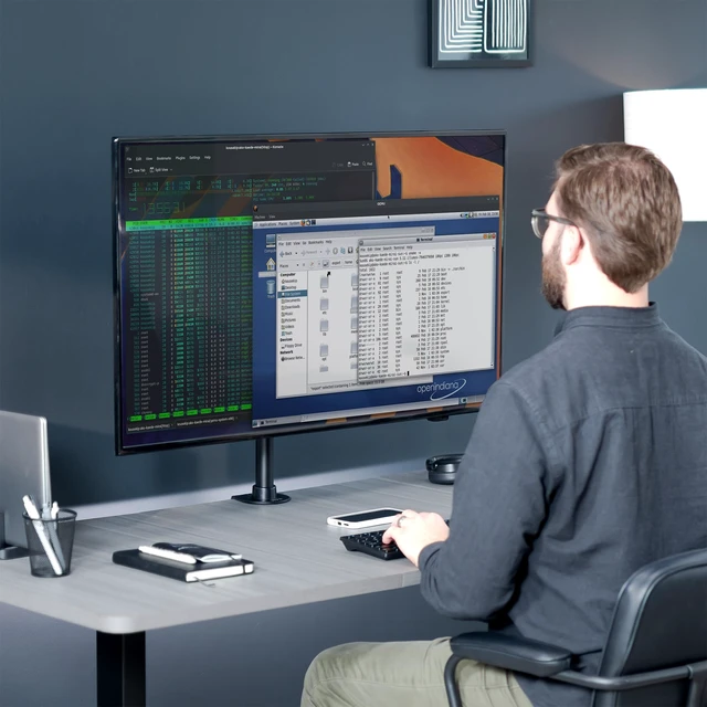 Alt view image 4 of 7 - Ultra Wide Screen TV and Monitor Desk Mount, Adjustable Height and Tilt Stand for Screens up to 42 inches, Black, STAND-V101C