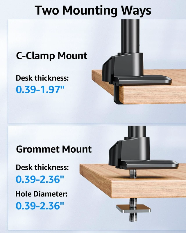 Alt view image 6 of 7 - Odyssey G9 Tall Monitor Arm Holds 4.4-44 lbs for 32-49 Inch Screens | 25" Height for Ultrawide Monitor mount Compatible with Heavy Samsung LG Flat/Curved Monitors, Full Motion Monitor Desk Stand