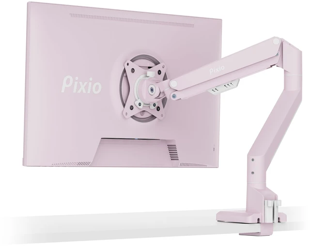 Main image of PS1S Wave Pink Single Monitor Arm Stand Desk Mount - Fits up to 32 inches Monitors and up to 19.8lbs. VESA Compatibility and Integrated Cable Management