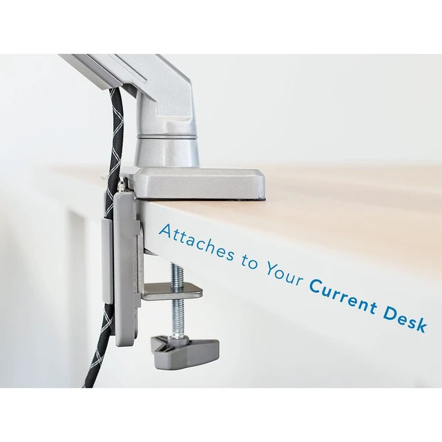 Alt view image 5 of 7 - Single Monitor Arm Desk Mount, Mechanical Spring Height Adjustable Monitor Stand for 1332 Inch Screens up to 17.6 lbs, VESA 75x75 & 100x100, C-Clamp & Grommet