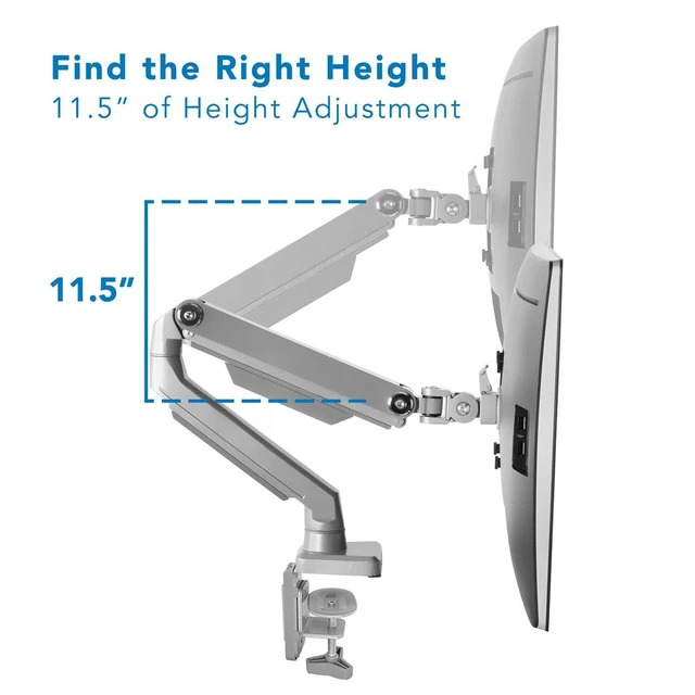 Alt view image 6 of 7 - Single Monitor Arm Desk Mount, Mechanical Spring Height Adjustable Monitor Stand for 1332 Inch Screens up to 17.6 lbs, VESA 75x75 & 100x100, C-Clamp & Grommet