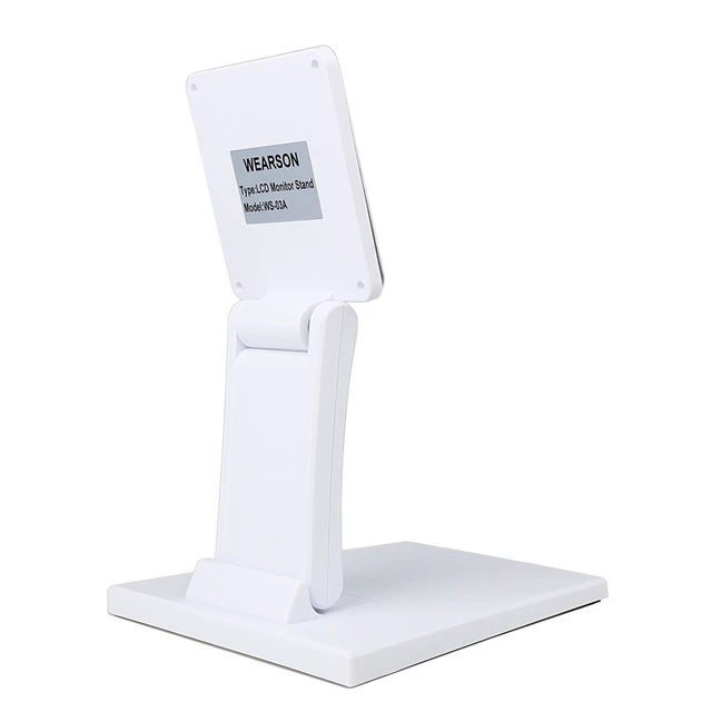 Alt view image 2 of 7 - Single Adjustable LCD Monitor Stand Mount Folding VESA Monitor Desk Stand with VESA Hole 75x75mm 100x100mm (White)
