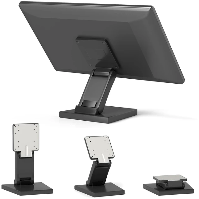 Main image of Adjustable Metal Folding Monitor Bracket for Touch Screen with VESA Hole | Desk Mount 75x75mm&100x100mm VESA Hole All in Single PC Stand Foldable(Black)