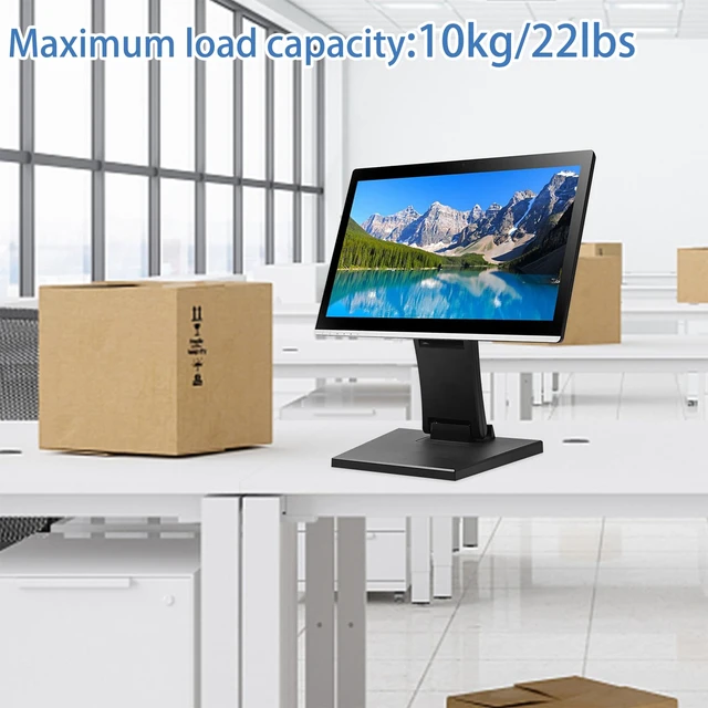 Alt view image 6 of 7 - Adjustable Metal Folding Monitor Bracket for Touch Screen with VESA Hole | Desk Mount 75x75mm&100x100mm VESA Hole All in Single PC Stand Foldable(Black)