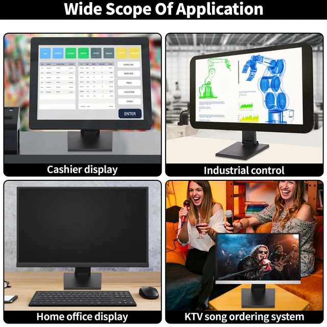 Alt view image 7 of 7 - Adjustable Metal Folding Monitor Bracket for Touch Screen with VESA Hole | Desk Mount 75x75mm&100x100mm VESA Hole All in Single PC Stand Foldable(Black)