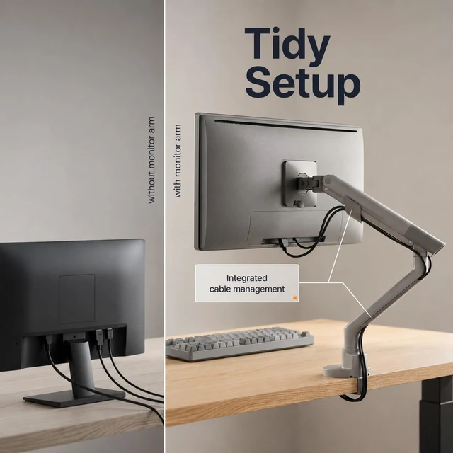Alt view image 7 of 7 - Flexi Pro Monitor Arm Monitor Mount for Desks (up to 40" & 11 kg) Curved, Heavy Duty, Spring-Assisted, Height-Adjustable & Fully Articulated VESA 75/100, Slim Aluminum Design Space Grey