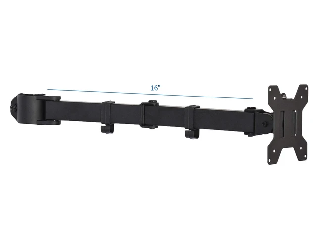 Alt view image 2 of 4 - Black Single Monitor Arm for Desk Stand, 13-27 in Screens, PT-SD-AM01A | Monitor Arm for 1 Screen, Sturdy Steel, Full Articulation, Cable Management, Holds 22 lbs