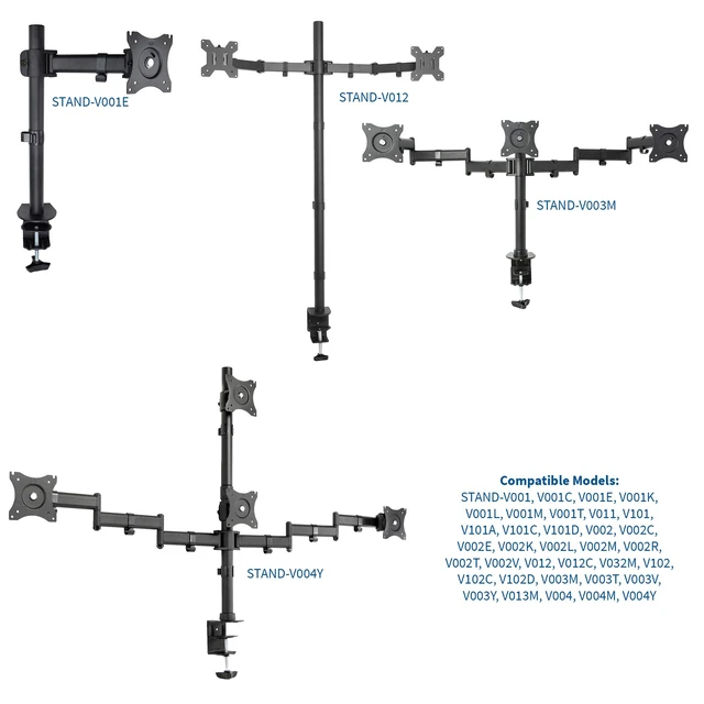 Alt view image 3 of 4 - Black Single Monitor Arm for Desk Stand, 13-27 in Screens, PT-SD-AM01A | Monitor Arm for 1 Screen, Sturdy Steel, Full Articulation, Cable Management, Holds 22 lbs
