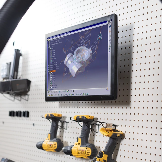 Alt view image 7 of 7 - Black Single Monitor Pegboard Mount, Up to 32 in Screens, Mount-PB1 | Articulating Bracket, Solid Steel, Fits Peg Boards up to 0.25 in Thick with 1 in Hole Spacing, Holds 17.6 lbs