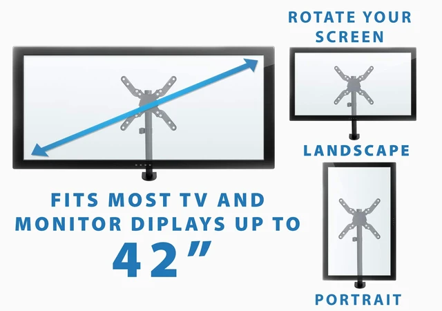 Alt view image 3 of 7 - Ultra-Wide Single Monitor Arm Desk Mount, Height Adjustable Pole Stand for 1342 Inch Screens up to 22 lbs, VESA 75x75 to 200x200, Clamp & Grommet