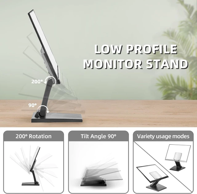 Alt view image 2 of 6 - Adjustable Foldable Single Monitor Mount, Low Profile VESA Monitor Desk Mount 75x75mm & 100x100mm, Fits 10-27 Inch LCD Touch Screens