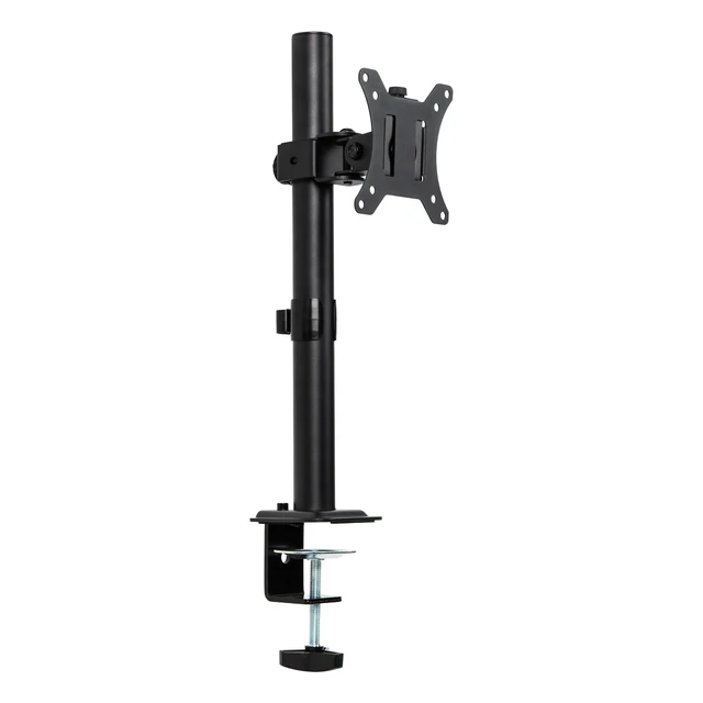 Alt view image 7 of 7 - Single Monitor Desk Mount for 13"-32" Screens, VESA 75x75/100x100, 180° Rotation, ±90° Swivel, ±45° Tilt, 17.6 lb Load Capacity, Cable Management, Quick Release, Black