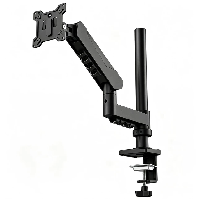 Main image of Long Reach Monitor Arm, Single Arm Monitor Mount, 17-32 Inch, VESA | Computer monitor arm with long reach spring, VESA monitor mount 75x75/100x100, supports up to 19.8 lbs for flexible movement.