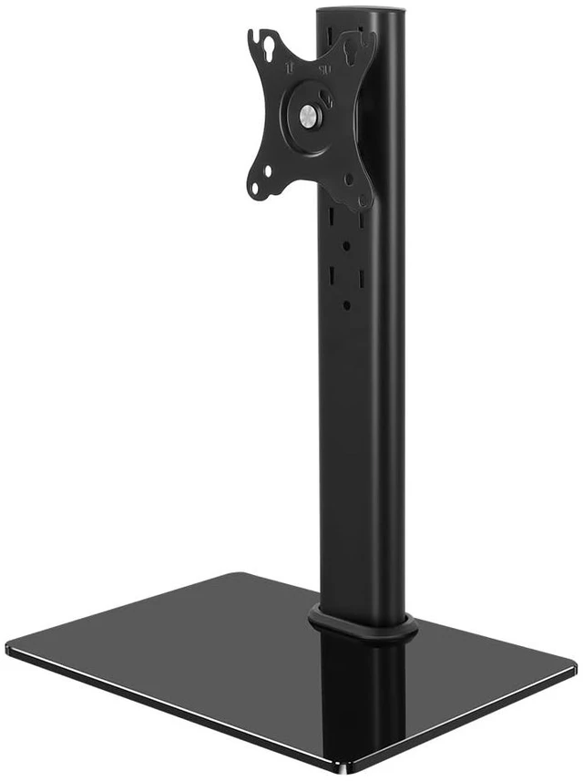 Main image of Single Computer Monitor Stand Free Standing Desk Vesa Mount for 13 inch to 32 inch Screen Height Adjustable Monitor Mount Swivel Vesa 75*75mm/100*100mm Hold up 77Lbs