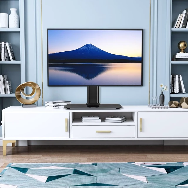 Alt view image 2 of 7 - Single Computer Monitor Stand Free Standing Desk Vesa Mount for 13 inch to 32 inch Screen Height Adjustable Monitor Mount Swivel Vesa 75*75mm/100*100mm Hold up 77Lbs