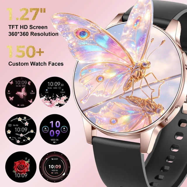 Alt view image 2 of 7 - Smart Watches for Women, 3 Bands, Compatible for Android iPhone | 1.27" HD Smartwatch, Answer/Make Call, IP68 Waterproof, Heart Rate/Sleep Monitor, 110+ Sports Mode, Light Weight, Gifts