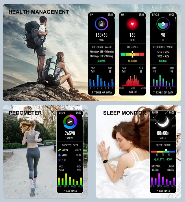 Alt view image 3 of 6 - Smart Watches for Women(Answer/Make Call), Smart Watch for Android Phones iPhone, 1.7" HD Full Touch Screen Waterproof Watches Fitness Tracker with Heart Rate Sleep Steps Monitor Gifts for Women