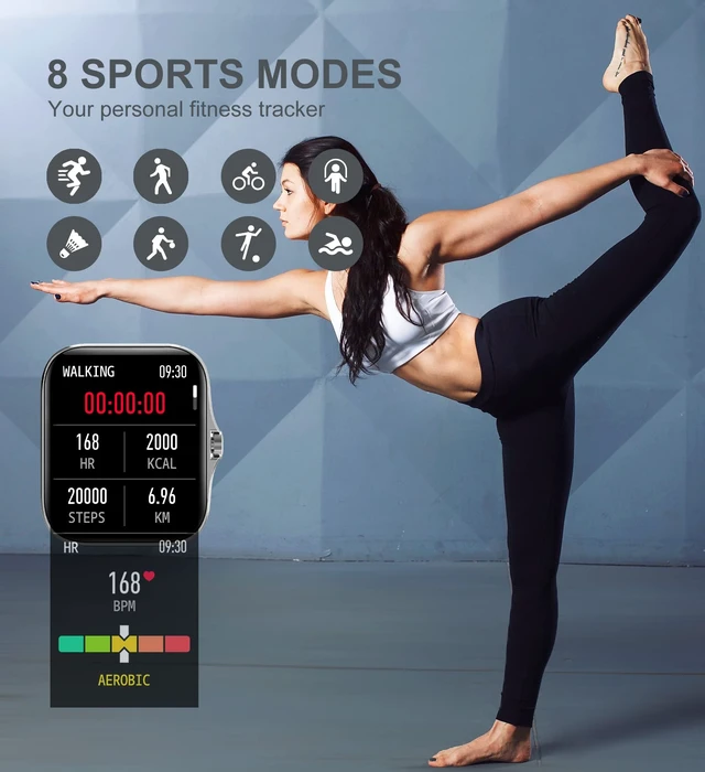 Alt view image 4 of 6 - Smart Watches for Women(Answer/Make Call), Smart Watch for Android Phones iPhone, 1.7" HD Full Touch Screen Waterproof Watches Fitness Tracker with Heart Rate Sleep Steps Monitor Gifts for Women