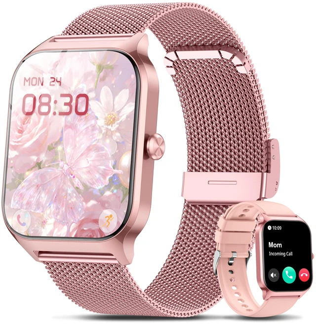 Main image of Smart Watch Women Men, 1.85" Reloj Inteligente para mujer hombre, Make/ Answer Call, Health Monitor/Blood Pressure, 110+ Sports Modes, Voice Control, IP68 Waterproof Compatible with Android & iPhone