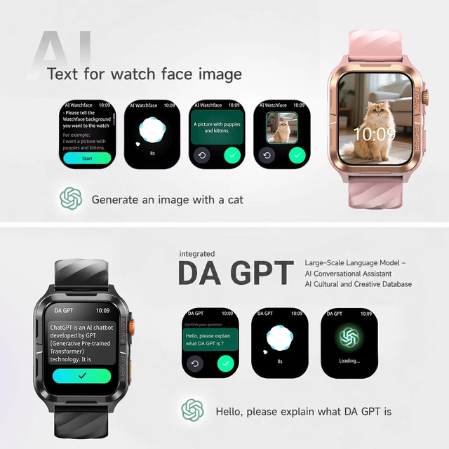 Alt view image 4 of 7 - GPS Smart Watch for Men with ChatGPT, Compass & Flashlight/2 Straps | 12-Day Battery/IP68 Waterproof/Bluetooth Calling/Health Monitor/120+ Sports,1.83" HD Fitness Tracker for iPhone/Android