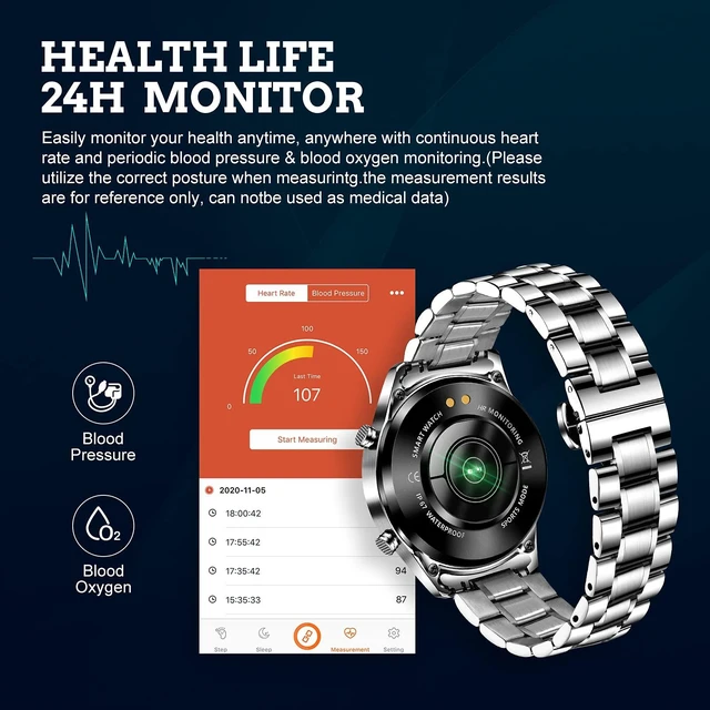 Alt view image 5 of 7 - Men Smart Watch for Android iOS, Bluetooth Calls Voice Chat with Heart Rate/Sleep Monitor Fitness Tracker, 1.3" Full Touch Screen IP67 Waterproof Stainless Steel Activity Tracker for Men