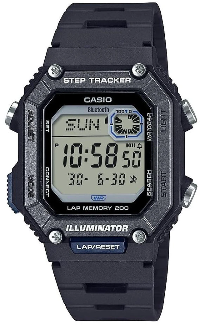 Main image of WS-B1000 Series | Men's Digital Watch | (Black) | 100M WR | Step Tracker | LED Illuminator | 100 SEC Chronograph | Daily Alarm | 2-Year Battery