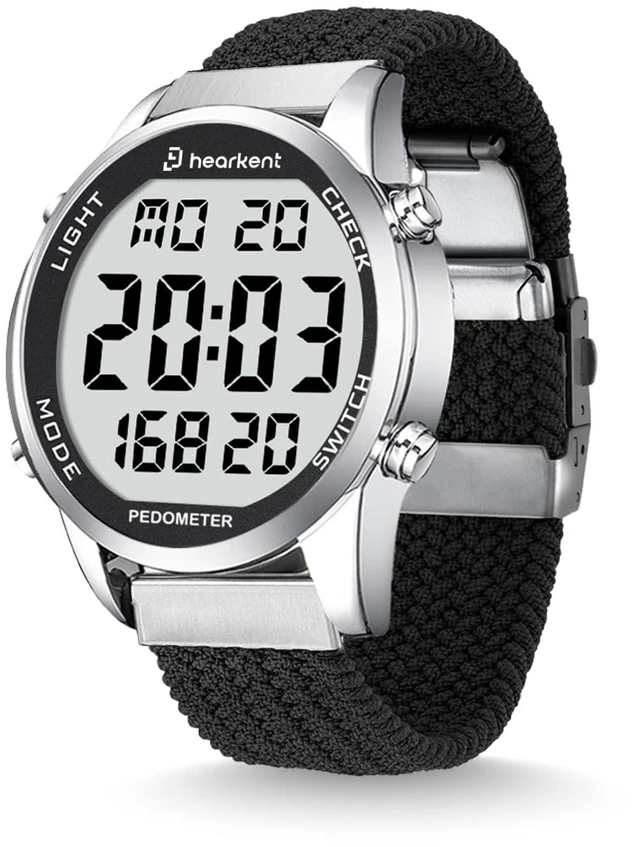 Main image of Men's Pedometer Watch,Step,Mileage&Calorie Tracker,Large Numbers | Waterproof Fitness Watches Backlight/Countdown/Stopwatch,No Bluetooth or app,Step Counter for Walking,Running-2306 Black