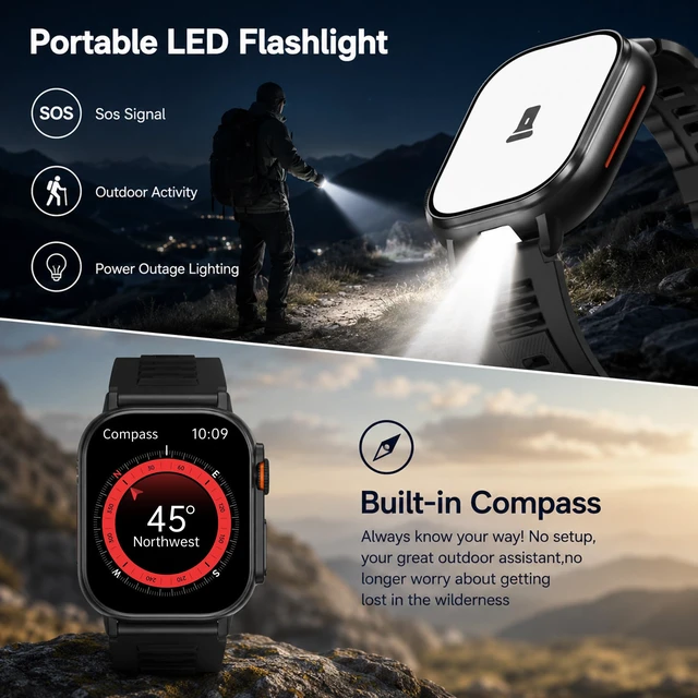 Alt view image 3 of 7 - Smart Watch for Men Women (Answer/Make Call) - 2.01" Activity Tracker | Heart Rate/Sleep/SpO2 Monitor/IP68 Waterproof /110+ Sport Modes/100 Days Extra-Long Battery Life for Android/iOS - 2 Straps
