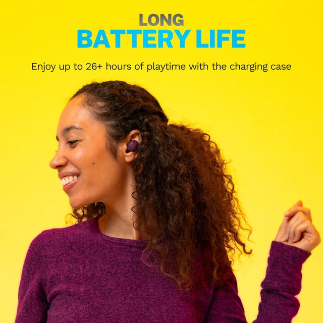 Alt view image 4 of 7 - Go Air Pop+ True Wireless Earbuds, in Ear Headphones, Bluetooth Earphones, 35H Playtime Ear Buds, Bluetooth Earbuds with Microphone, USB-C Charging Case, Dual Connect, EQ3 Sound, Violet
