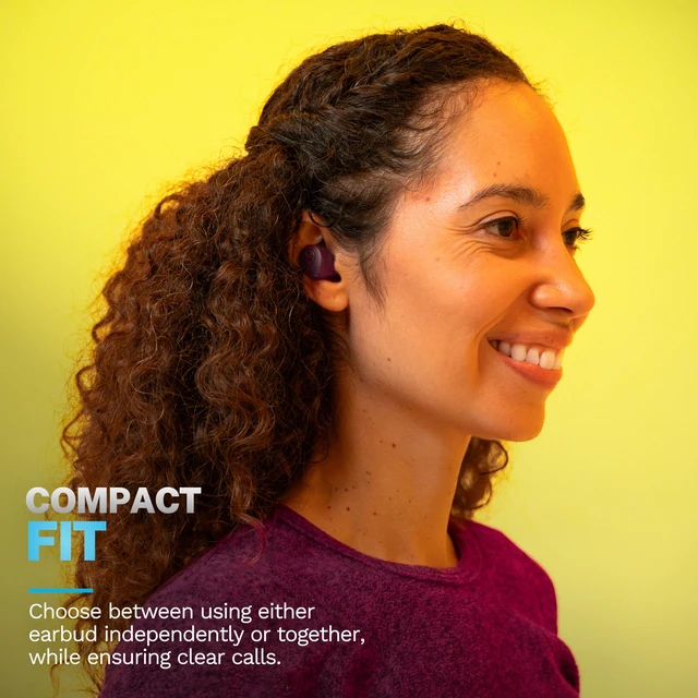 Alt view image 6 of 7 - Go Air Pop+ True Wireless Earbuds, in Ear Headphones, Bluetooth Earphones, 35H Playtime Ear Buds, Bluetooth Earbuds with Microphone, USB-C Charging Case, Dual Connect, EQ3 Sound, Violet
