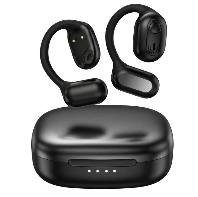 Main image of Bluetooth Headphones Wireless Earbuds 360hrs Playtime Wireless Charging Case Digital Display Sports Ear Buds with Earhook Deep Bass IPX7 Waterproof Tablet Over-Ear Earphones for TV Phone Laptop Black