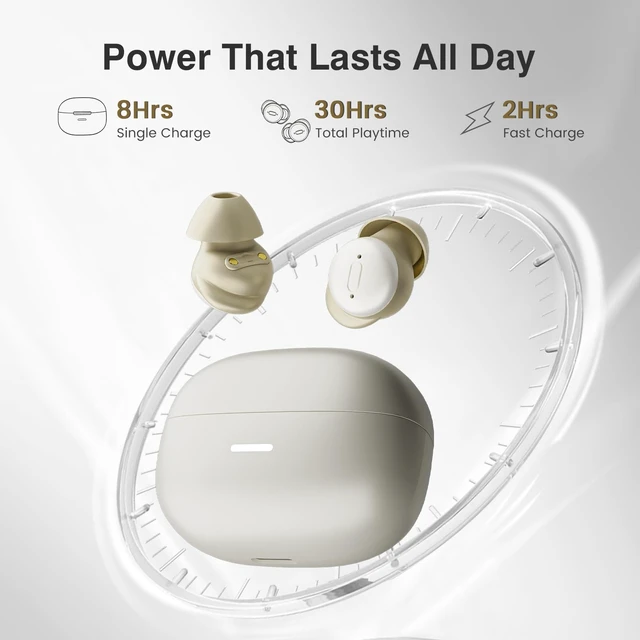 Alt view image 6 of 7 - Sleep Earbuds for Side Sleepers with White Noise & Sleep Mode, ANC Noise Canceling Headphones for Sleeping, Ultra-Long Battery Mini Invisible Earbuds, Bluetooth 6.0 with Translation Function, Black