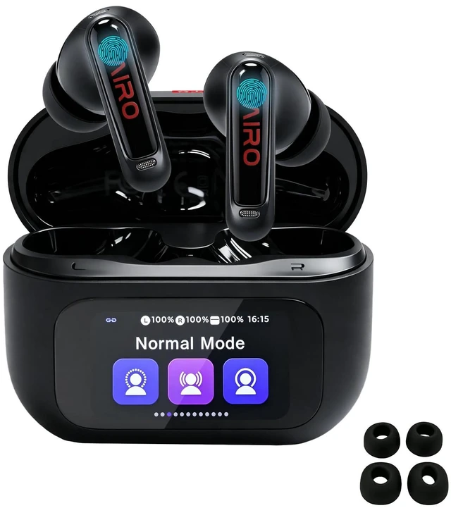 Main image of Duo Touch Screen Wireless Earbuds, Bluetooth 5.4 ANC in-Ear Headphones | 5 EQ Modes, ANC Noise Cancelling/Transparency/ Normal Mode, IPX4 Bluetooth Earbuds, Seven-language support