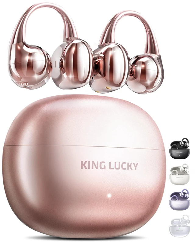 Main image of Clip-On Earbuds Gen 3, Open-Ear Wireless Bluetooth 6.0 Headphones with Mic, Secure Fit for Small Ears & Glasses Wearers, 50H Playtime, ENC, IPX5 Waterproof Sport Ear Buds (Pink)