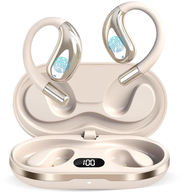 Main image of Open Ear Clip Wireless Earbuds Bone Conduction Headphones, Bluetooth 5.4, Open Ear Design for Running Fitness,IPX7 Sweat proof and waterproof,safe and comfortableBuilt-in Mic,Running,Workout Sport