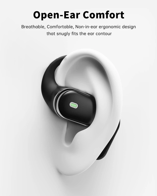 Alt view image 2 of 7 - Open Ear Headphones, Over Ear Earbuds with Ear Hooks for Workouts | Wireless Earbuds Bluetooth 5.4 for Running, Rich Bass, Hi-Res Audio with Mics, AI Clear Calls, IPX7 Waterproof, 60H Playtime