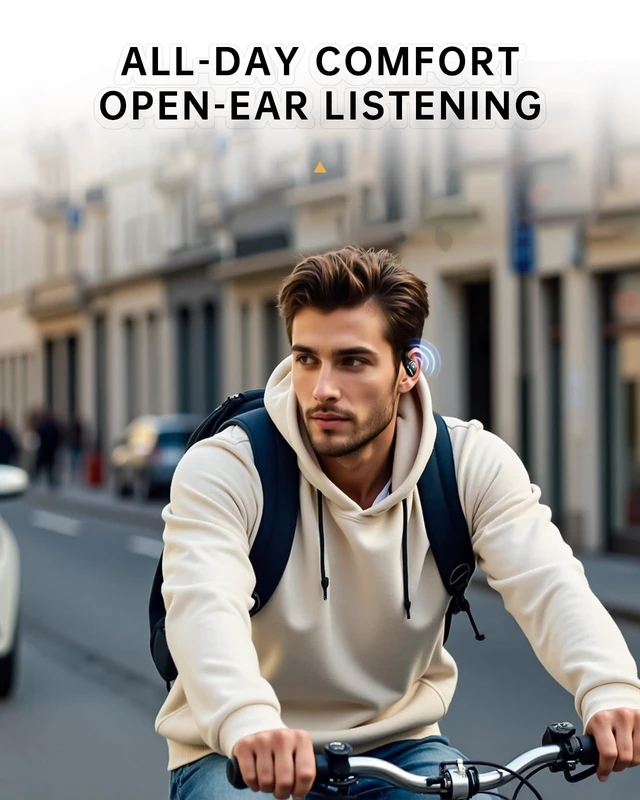 Alt view image 3 of 7 - Open Ear Headphones, Over Ear Earbuds with Ear Hooks for Workouts | Wireless Earbuds Bluetooth 5.4 for Running, Rich Bass, Hi-Res Audio with Mics, AI Clear Calls, IPX7 Waterproof, 60H Playtime