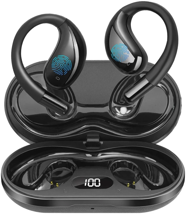 Main image of Open Ear Clip Wireless Earbuds Bone Conduction Headphones, Bluetooth 5.4 Headphones with 50H Playtime Touch Control Ultra-Comfort, IPX7 Waterproof Headset for Working Sport Gym Running