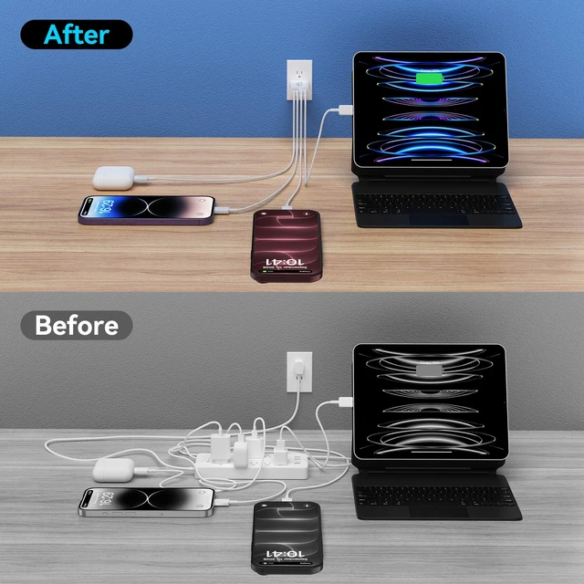 Alt view image 5 of 7 - USB C Charger Block Multiple Ports Wall Charger Fast Phone Charging Blocks | 40W 4-Ports Power Cube USB Plug USB A+USBC Charger Brick Box for iPhone 18/17/16/15/14/13 Pro Max, iPad, Galaxy, Pixel