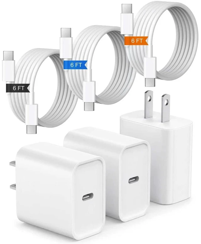 Main image of iPhone 18 17 16 15 Charger Fast Charging 3Pack USB C Charger Type C Charger | 6FT Cable for iPhone 18/18 Pro/18 Pro Max/iPhone Duo/17/17 Plus/17 Pro/17 Pro Max/16/16 Plus/16 Pro Max/15 Pro Max