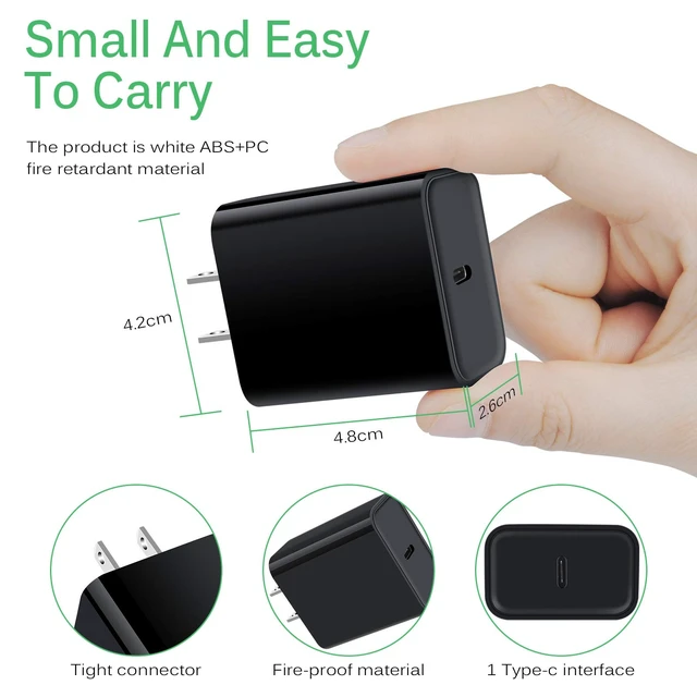 Alt view image 5 of 7 - Type C Charger Fast Charging Block Android Motorola Phone Charger | for Moto G Stylus 2026 2025 /G 17 Power/Edge 70 Fusion+/Razr Fold/Edge/G Play/G Power USB C Wall Charger Block Power Adapter