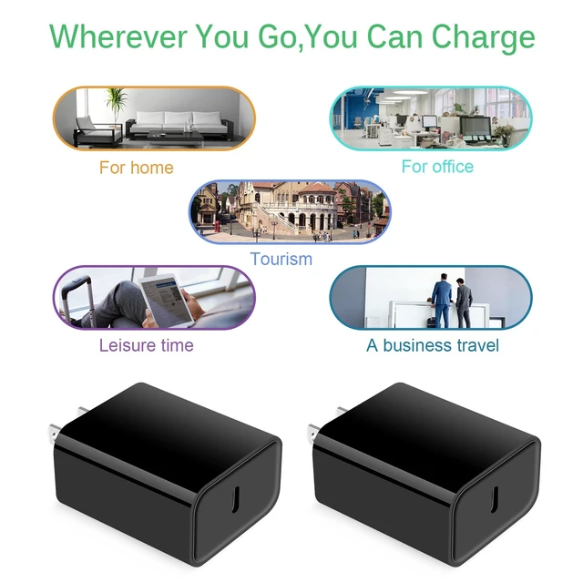 Alt view image 7 of 7 - Type C Charger Fast Charging Block Android Motorola Phone Charger | for Moto G Stylus 2026 2025 /G 17 Power/Edge 70 Fusion+/Razr Fold/Edge/G Play/G Power USB C Wall Charger Block Power Adapter