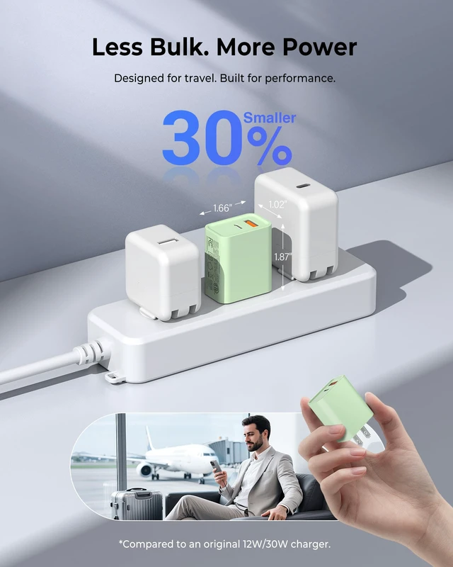 Alt view image 5 of 7 - USB C Wall Charger, 3Pcs 20W PD + QC USBC Charger Block Super Fast Power Output Rapid Charging Box Wall Plug Cube for Phone 16/17, Samsung Galaxy S24, Motorola, LG, Google Pixel 6Pro, Mint Green